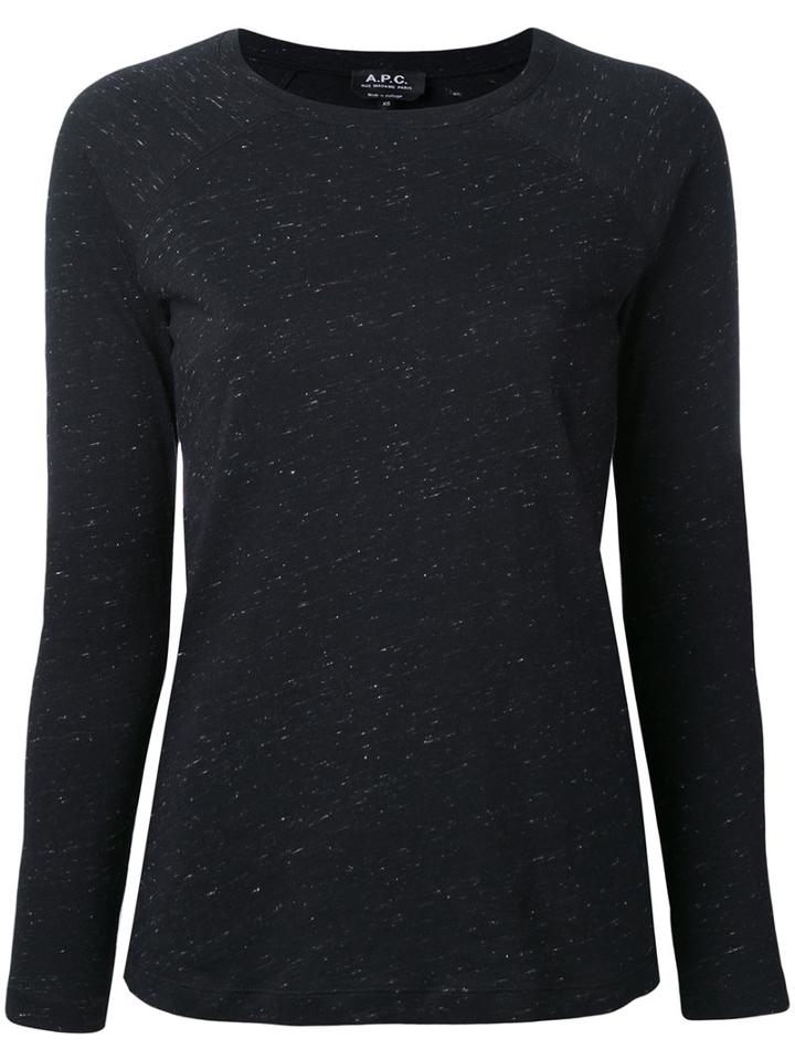 A.p.c. - Long Sleeve Sweater - Women - Cotton/linen/flax/other Fibers - L, Black, Cotton/linen/flax/other Fibers