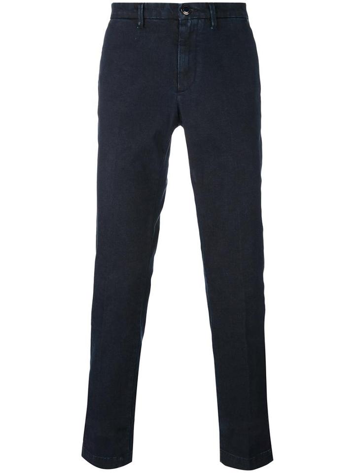 Etro Slim-fit Trousers, Men's, Size: 46, Blue, Cotton/spandex/elastane/polyester