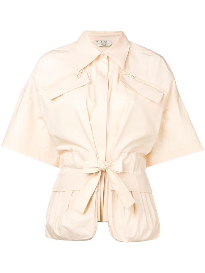 Fendi Tie Front Blouse - Neutrals