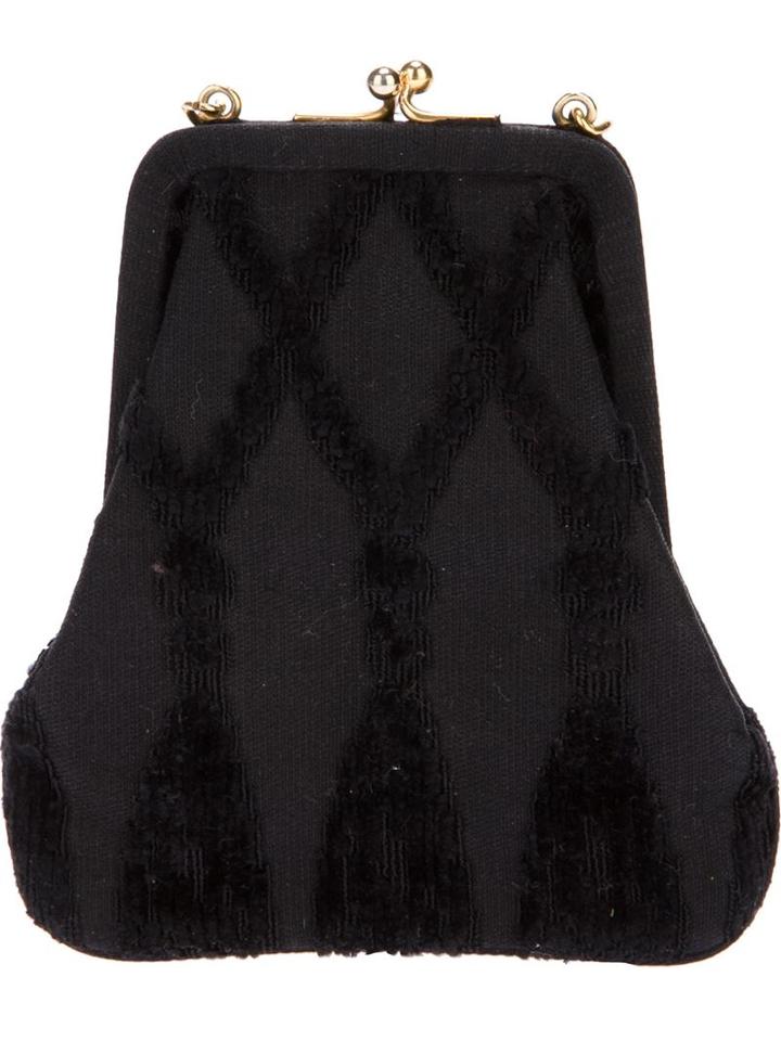 Roberta Di Camerino Vintage Textured Grid Print Clutch