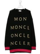 Moncler Kids Logo Knitted Dress - Black