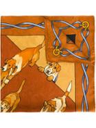 Roberta Di Camerino Vintage Dogs Printed Scarf, Women's, Brown