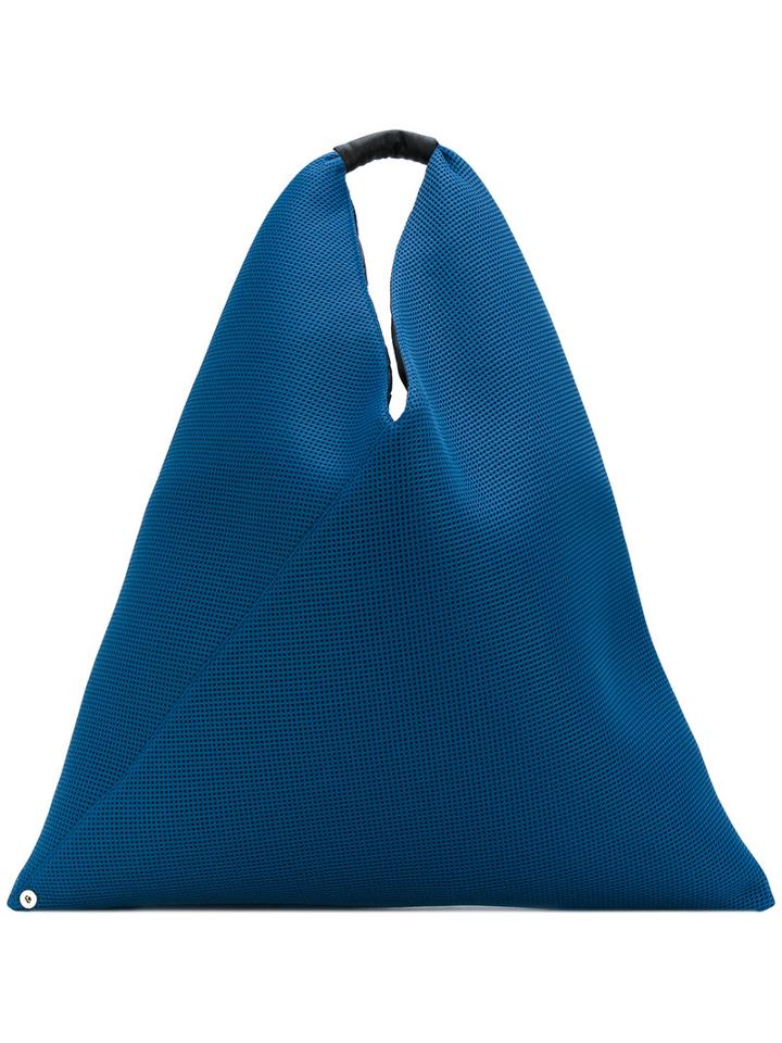 Mm6 Maison Margiela - Triangle Tote - Women - Calf Leather/polyester - One Size, Blue, Calf Leather/polyester