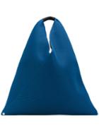 Mm6 Maison Margiela - Triangle Tote - Women - Calf Leather/polyester - One Size, Blue, Calf Leather/polyester