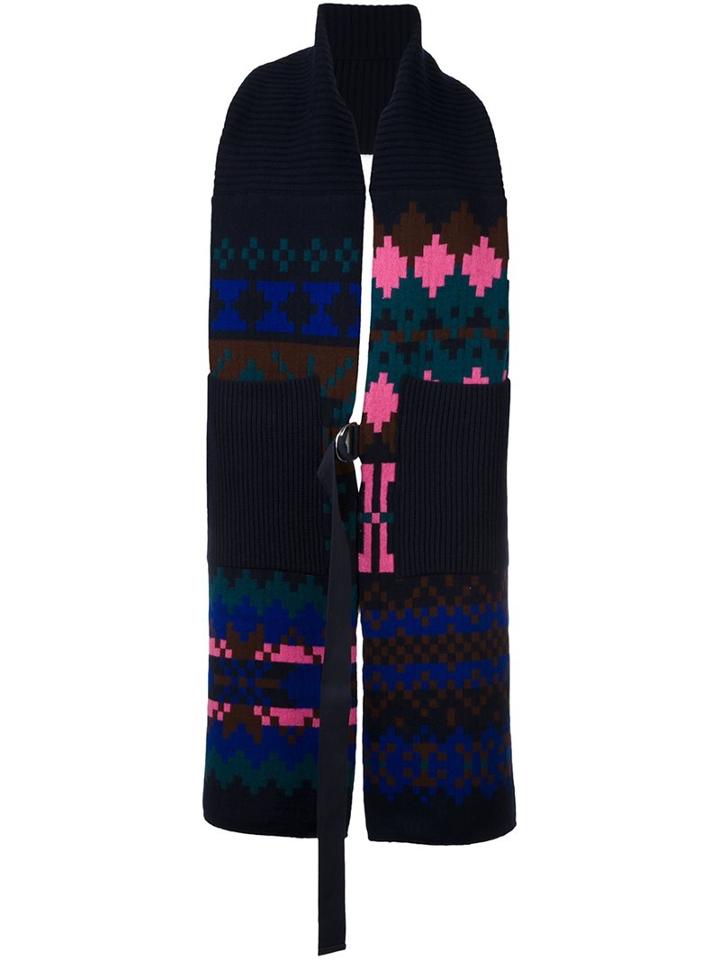 Sacai Pixel Intarsia Scarf