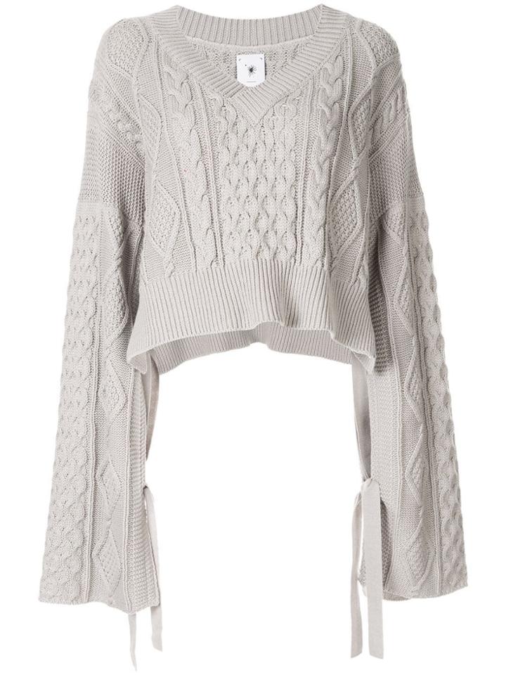 Maison Mihara Yasuhiro Oversized Cropped Sweater - Grey