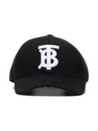 Burberry Black Tb Logo Embroidered Cotton Baseball Cap