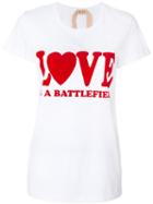 No21 - Love Is A Battlefield T-shirt - Women - Cotton - 40, White, Cotton