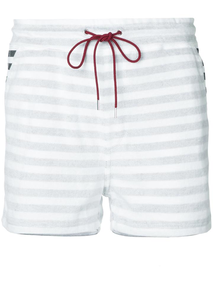 Loveless Striped Drawstring Shorts - White