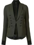 Veronica Beard Layered Zip Blazer, Women's, Size: 4, Green, Polyester/spandex/elastane/wool/virgin Wool