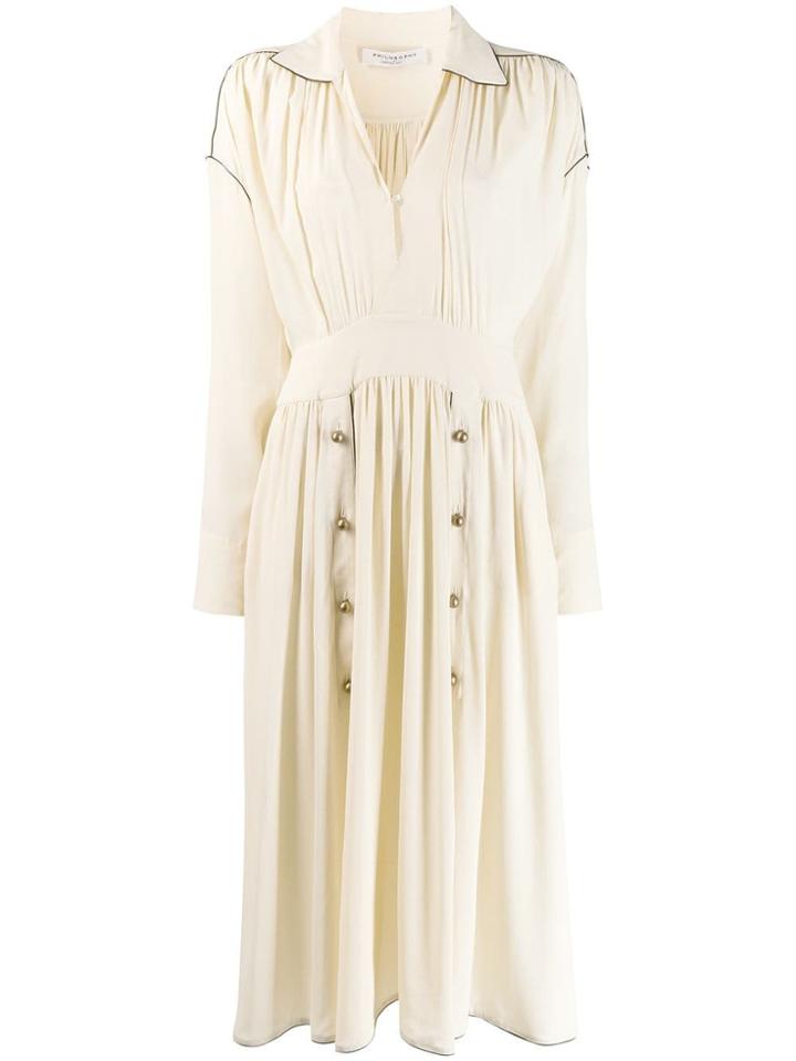 Philosophy Di Lorenzo Serafini Buttoned V-neck Dress - Neutrals