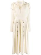 Philosophy Di Lorenzo Serafini Buttoned V-neck Dress - Neutrals