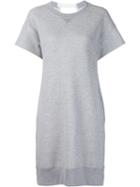 Sacai Shortsleeved Sweatshirt Dress, Women's, Size: 3, Grey, Cotton/nylon