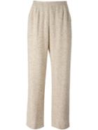 Jean Louis Scherrer Vintage Speckled Gaucho Trousers, Women's, Size: 40, Nude/neutrals, Silk/linen/flax
