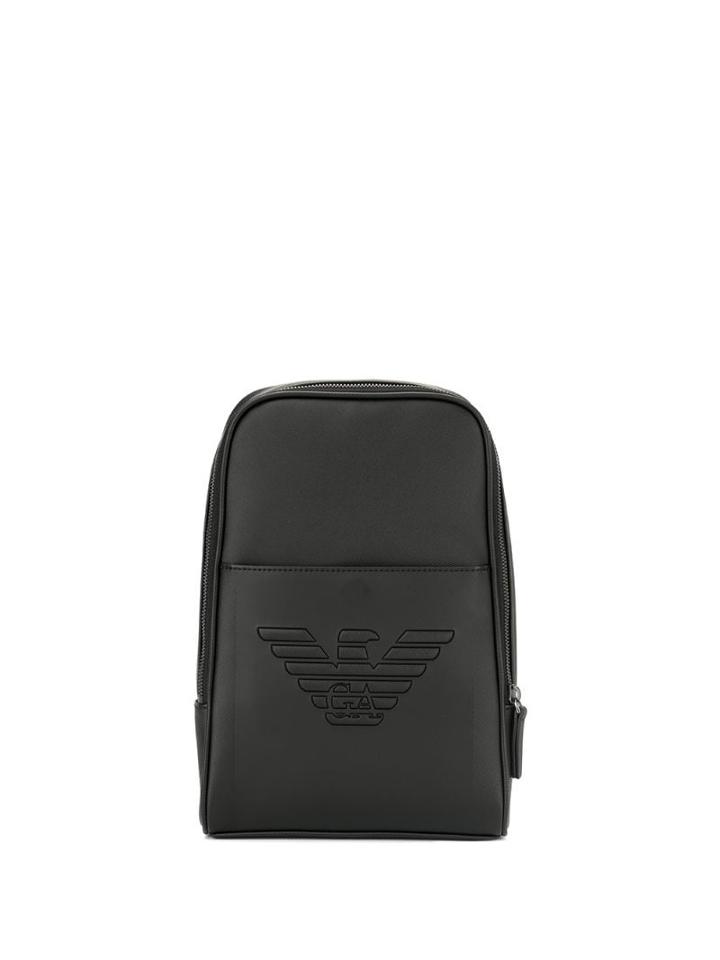 Emporio Armani Engraved Logo Backpack - Black
