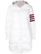 Thom Browne Hooded Down Ripstop Shirtdress - White