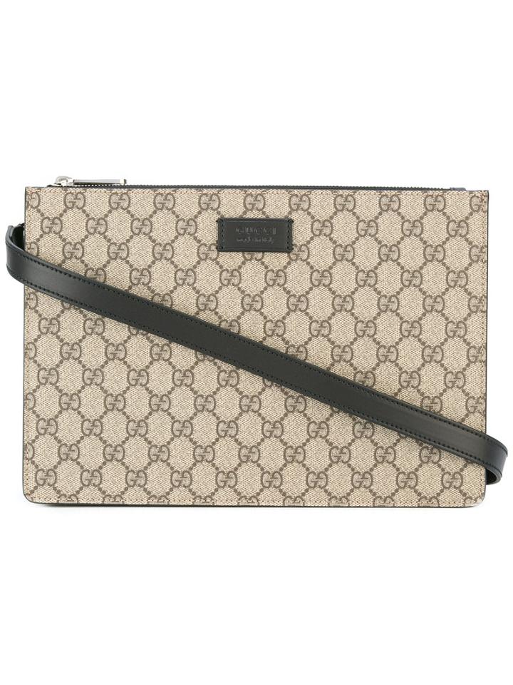 Gucci Signature Shoulder Bag, Men's, Nude/neutrals, Leather