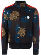 Msgm Floral Print Zip Up Cardigan, Men's, Size: 50, Black, Polyamide/polyester/spandex/elastane