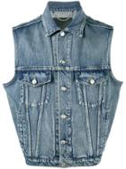 Balenciaga Sleeveless Denim Jacket - Blue