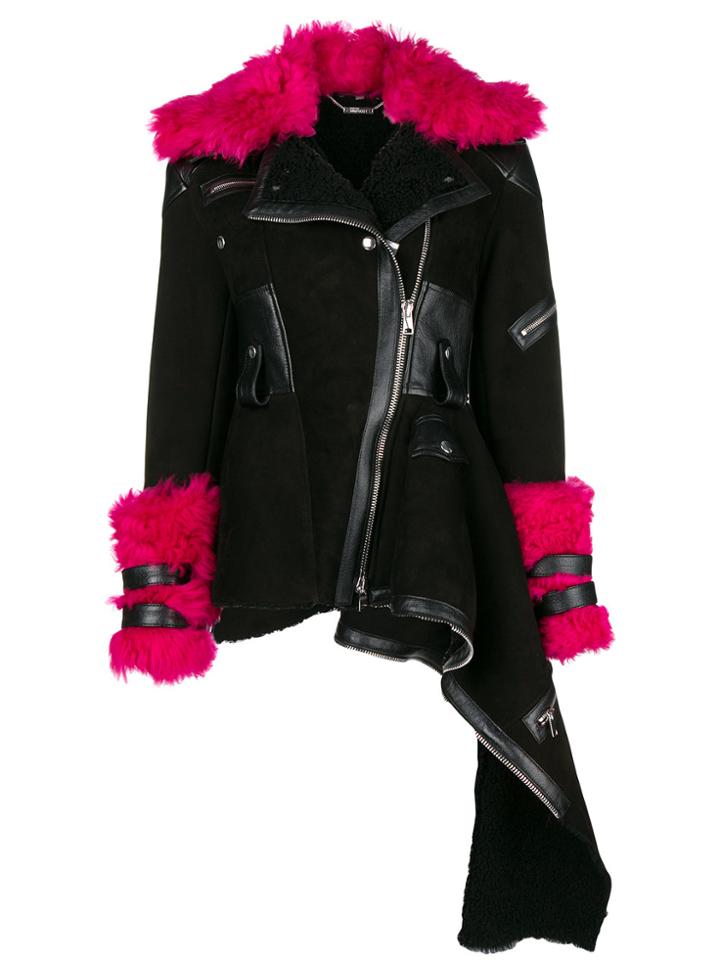 Alexander Mcqueen Shearling Biker Jacket - Black