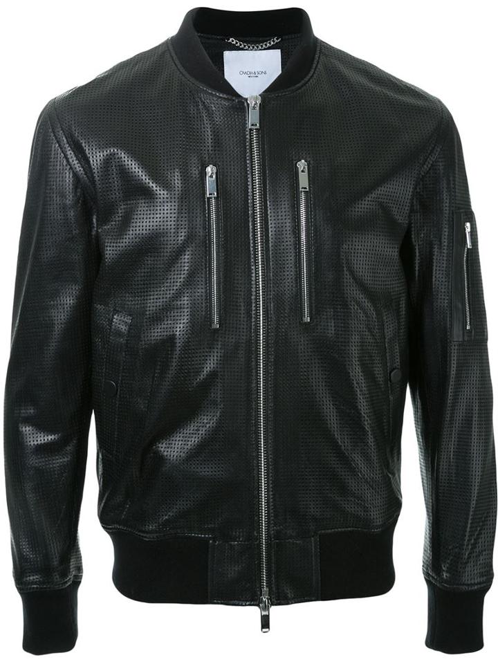 Ovadia & Sons Chest Zip Pockets Bomber Jacket