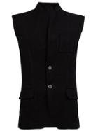 Aganovich Stand-up Collar Buttoned Gilet - Black