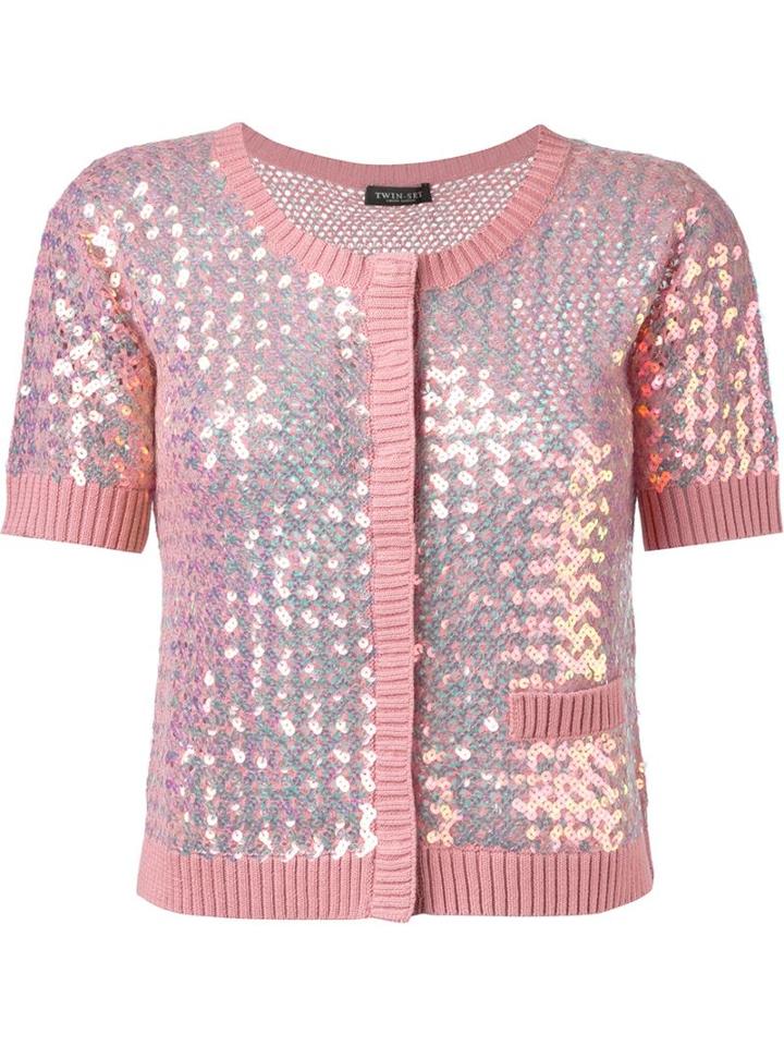 Twin-set Sequin Embellished Cardigan