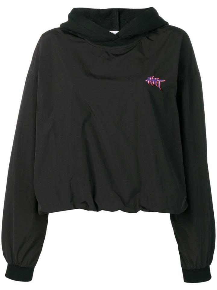 T By Alexander Wang Washed Nylon Hoodie - Black