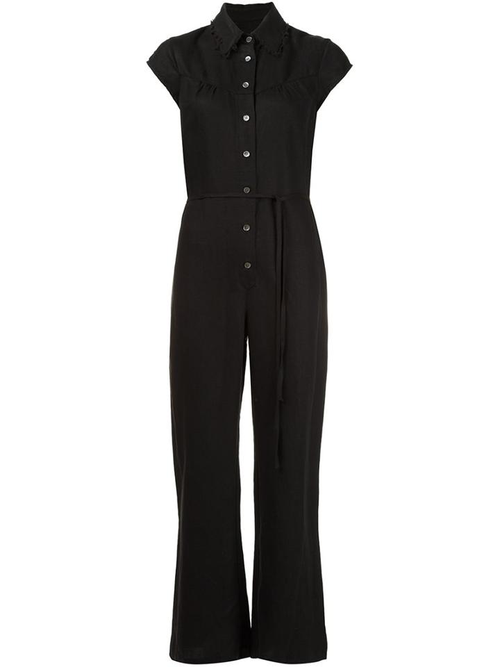 Raquel Allegra Flared Leg Jumpsuit, Women's, Size: 3, Black, Tencel/linen/flax