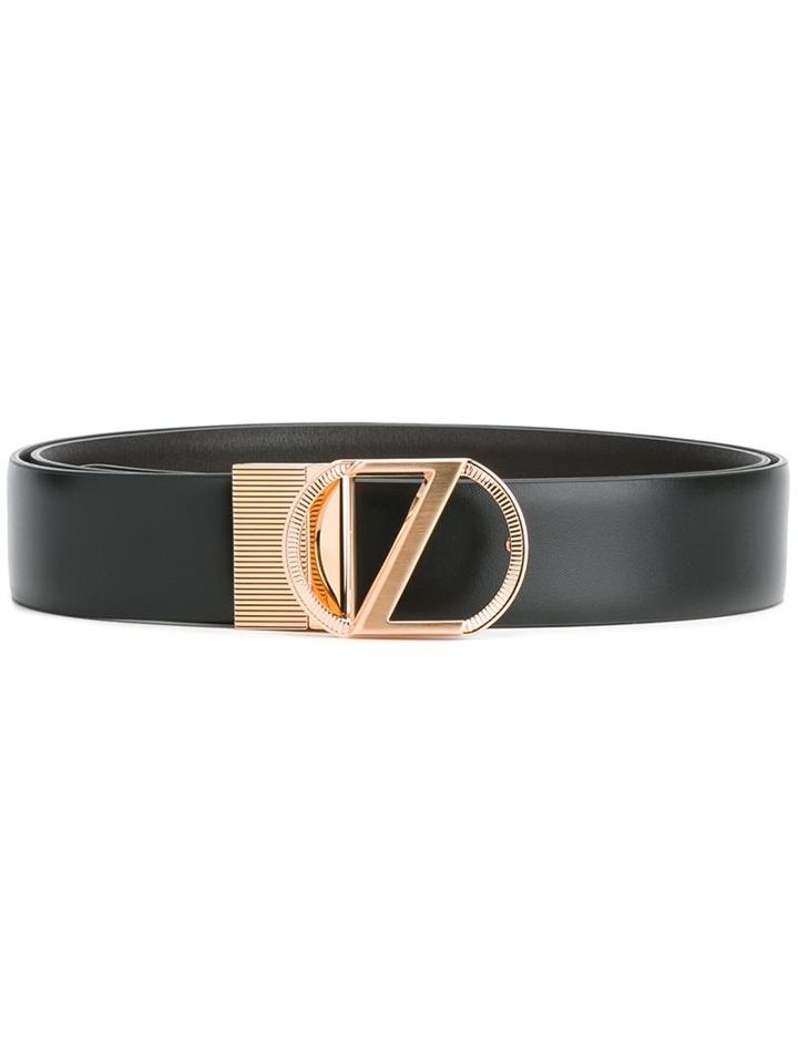 Z Zegna Gold-tone Buckle Belt, Men's, Size: 110, Black, Calf Leather