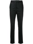 Max Mara Pinstripe Slim-fit Trousers - Black