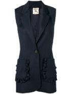 Semicouture Ruched Pockets Waistcoat - Blue