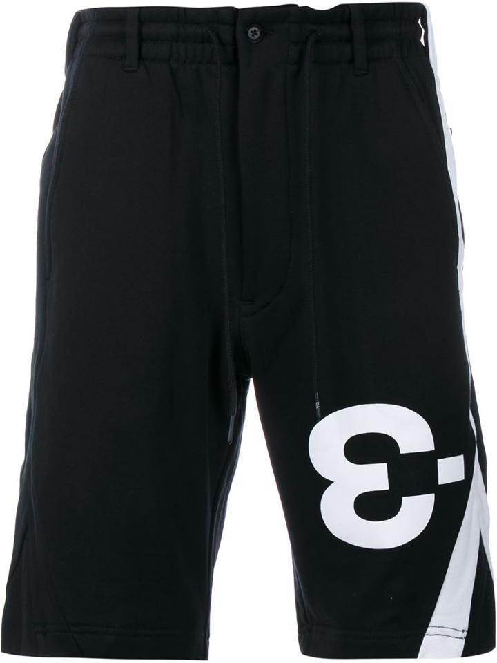 Y-3 Logo Sweatshorts, Men's, Size: Large, Black, Cotton/spandex/elastane