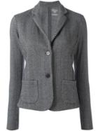 Majestic Filatures Herringbone Pattern Blazer, Women's, Size: 3, Grey, Cotton/cashmere/merino
