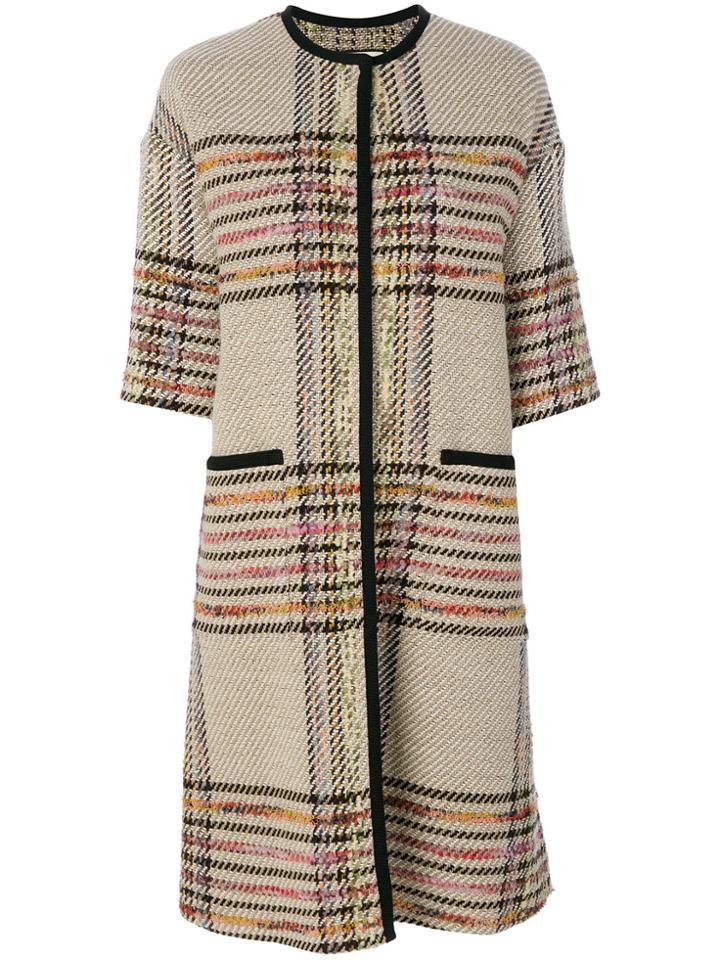 Etro Checked Coat - Brown
