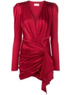 Alexandre Vauthier V-neck Silk Dress - Red