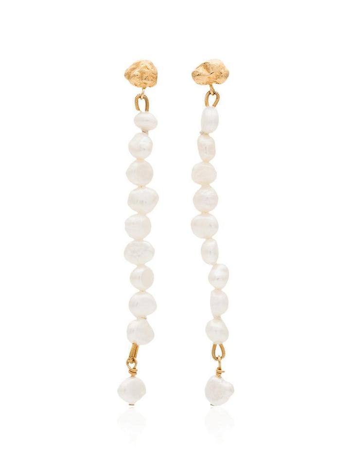 Holly Ryan Gold-plated Pearl Meteor Drop Earrings - White