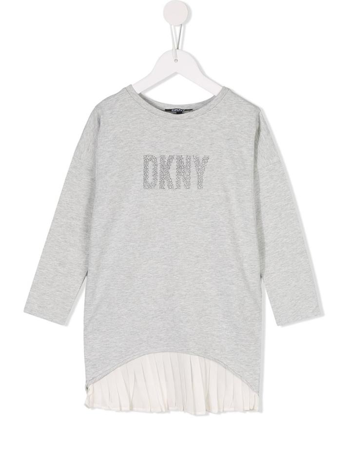 Dkny Kids Pleated T-shirt Dress, Girl's, Size: 8 Yrs, Grey