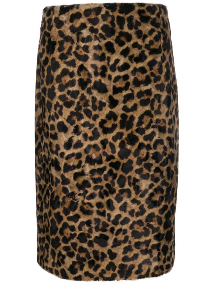 Rokh Faux Fur Skirt - Brown