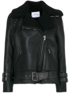 Forte Couture Shearling Aviator Coat - Black