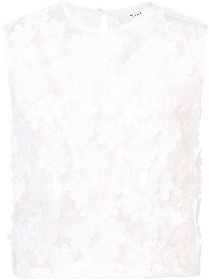 Milly Floral Lace Layered Top - White