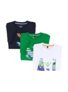 Armani Junior - Set Of Three Printed T-shirts - Kids - Cotton - 4 Yrs, Green