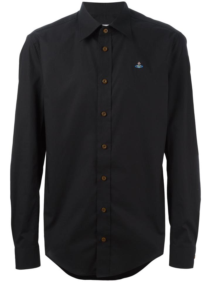 Vivienne Westwood Man Classic Shirt, Men's, Size: 46, Black, Cotton/spandex/elastane