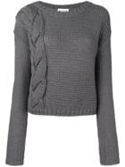 Semicouture Braid Knit Jumper - Grey