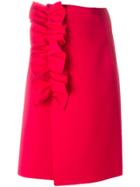 Msgm Ruffle Detail Skirt - Pink & Purple