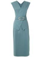 Framed Vestido Midi Cotton Framed - Blue