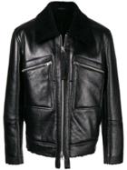 Tom Ford Shearling Collar Leather Jacket - Black