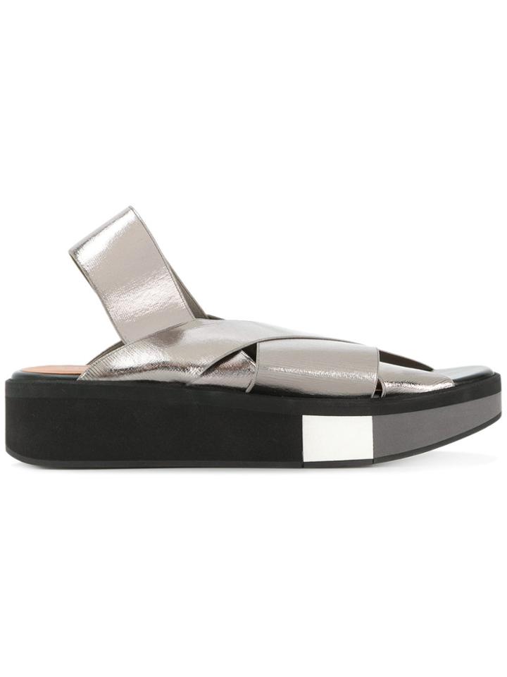 Robert Clergerie Questik Flatform Sandals - Metallic