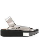 Robert Clergerie Questik Flatform Sandals - Metallic