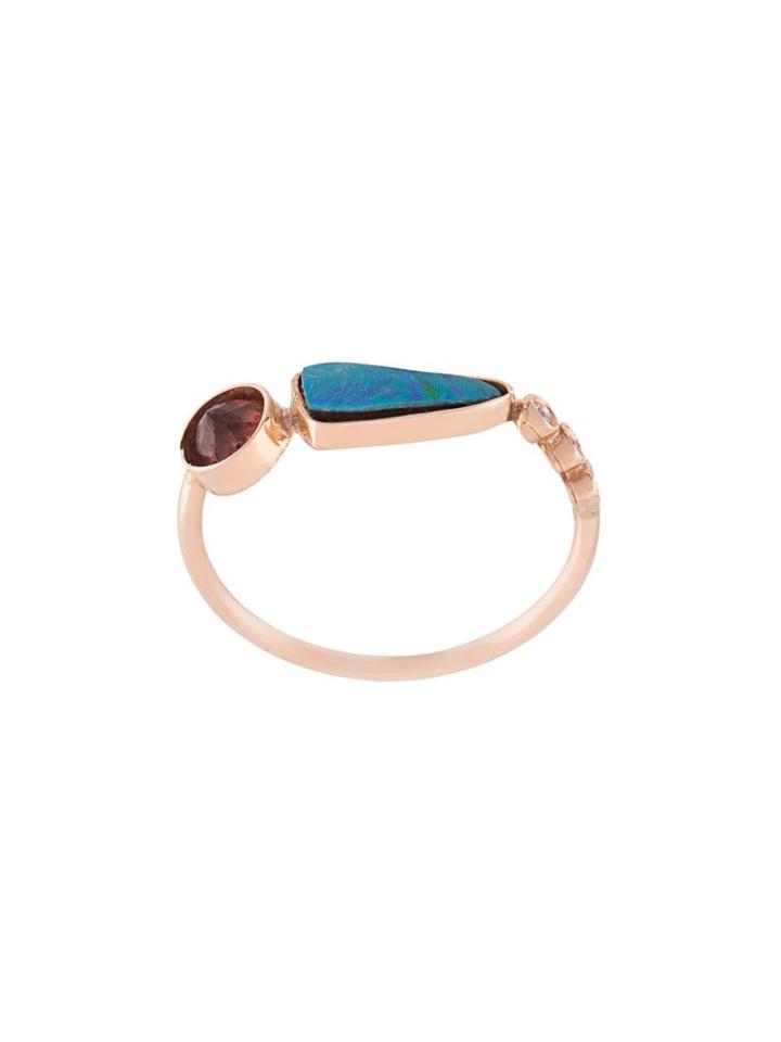 Jacquie Aiche '3 Diamond, Opal And Tourmaline' Ring, Women's, Size: 6, Metallic